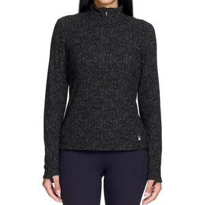 Spyder Ladies' Fleece Printed Half Zip, Black/Gray, Small, NWT